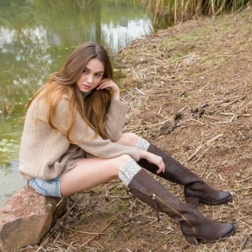 1 pair Sport Socks Winter Girls Leg Warmers Knitted Kids Boot Socks Women Length Boots Cover Autumn Warm Foot Cover Knee Pad