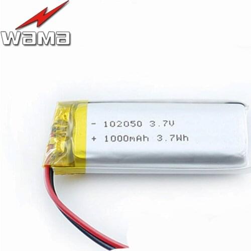 30pcs/lot WAMA 102050 1000mAh Li-ion Polymer 3.7V PCB Rechargeable Batteries for Bluetooth Speakers Digital products