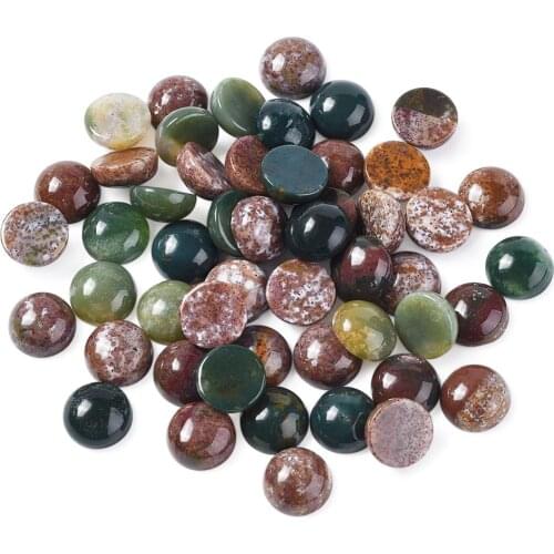 50pcs Agate Cabochons Loose Stone Beads for Jewelry Ring DIY Making Embellishments Applique Wedding Scrapbook Craft