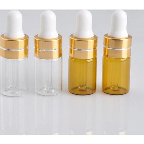 500Pcs/Lot High Quality 3 ML Small Clear Glass Dropper Bottle 3cc Mini Glass Bottle With Pipette Dropper