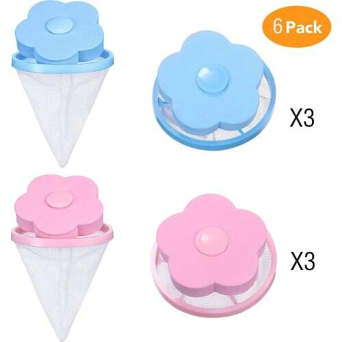 6PC Flower Shape Mesh Filter Bag Laundry Ball Washing Machine Filter Hair Removal Device House Cleaning Tools Home Cleaning Tool