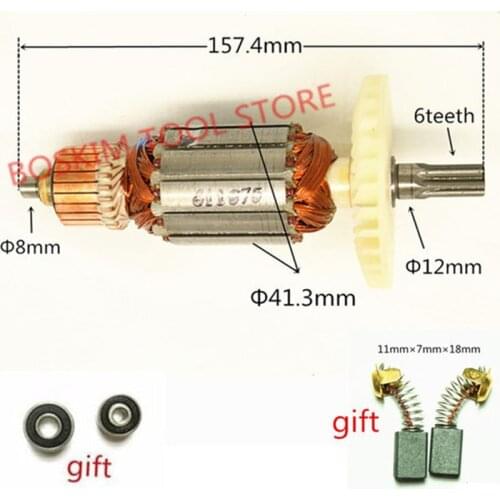 6 teeth AC220-240V Rotor Motor Armature for HITACHI HIKOKI C213944E 360875E DH38MS DH38SS DH38YE2 Drill Hammer