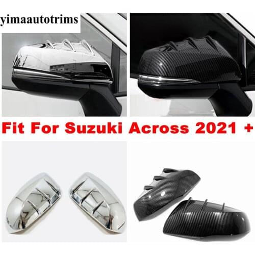 Accessories Car Rear View Side Mirror Caps Cover Trim ABS Chrome / Carbon Fiber Look Exterior Refit Kit For Suzuki Across 2021