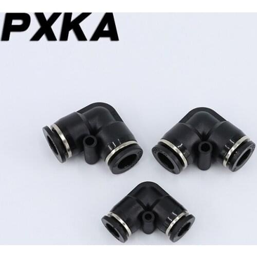 Free shipping 2pcs Black L-shaped 90-degree right-angle two-way elbow quick connector quick plug PV46/8/10/12/16 trachea