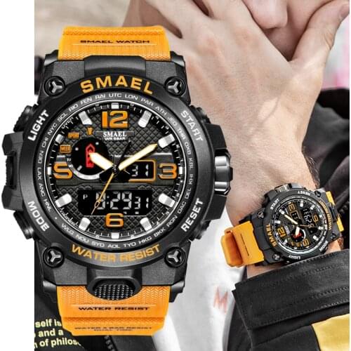 SMAEL Wrist Watch Luxury Brand Men Military Watch 50m Waterproof Sport Watches Mens LED Digital Quartz Clock relogio masculino
