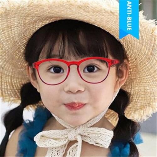 Kids Eyeglasses Children Unbreakable TR90 Glasses Frame Optical Prescription Eyewear Frames Girls Boys Blue Patchwork Glasses