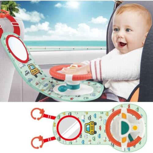 Baby Car Back Seat Simulation Simulator Vehicle Steering Wheel Infant Driving Wheel Simulation Toy With Light Sound For Toddlers
