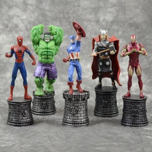Marvel Avengers 6-inch Captain America Iron-man Spider-man Thor Hulk Model Anime Figures Favorites Collect Ornaments