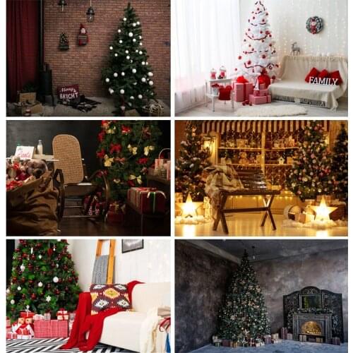 SHENGYONGBAO Art Fabric Christmas Day Backdrops Prop Christmas Tree Festival Theme Photo Studio Background 201012SHT-04