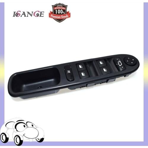 ISANCE Master Window Switch LHD 6554.KT For Peugeot 307 307SW 307CC 2000 2001 2002 2003 2004 2005 2006 2007 2008 2009 2010-2014