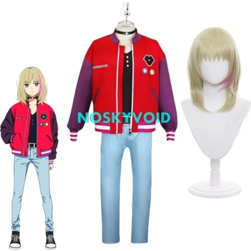 2021 Kawai Rika Costumes Wonder Egg Priority Cosplay Wig Womans Jackets Rika Kawai Coat and Pants Fashion Anime Uniforms