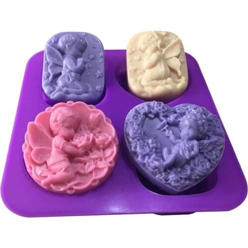 Creative Soap Mold DIY Crystal Epoxy Mould Angels Handcraft Candle Soap Making Tool Practical Silicone Molds For Soap Mold