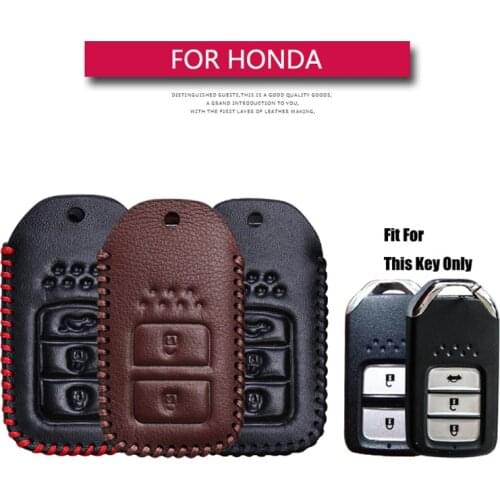 Best Sale Leather Car Key Case Cover For Honda HRV JAZZ Odyssey Pilot Fit City Clarity Spirior Key Holder Key Parts Skin Shell