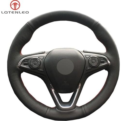 LQTENLEO Black Artificial Leather DIY Car Steering Wheel Cover For Buick Envision 2013-2018 Verano 2014-2019 Regal 2017-2019