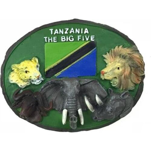 Handmade Painted Tanzanian Animals 3D Fridge Magnets Tourism Souvenirs Refrigerator Magnetic Stickers Gift