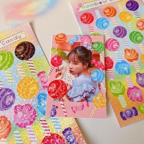 Kawaii Rainbow Candy Stickers Scrapbooking DIY Happy Planner Diary Photo Album Journal Decoration Cute Stationery Sticker