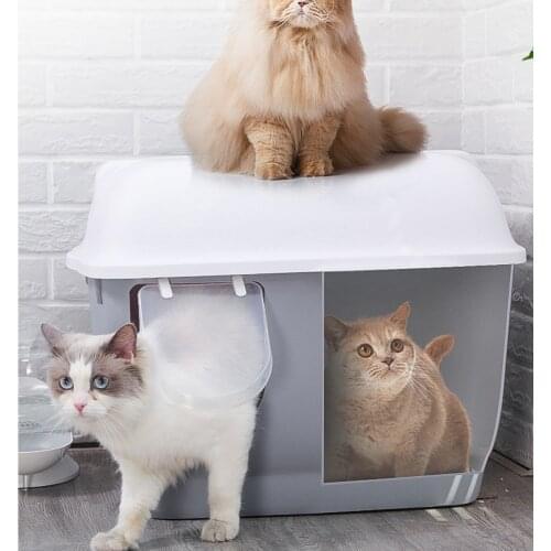 Super Large space cat litter basin partition storage cat litter shovel fully enclosed cat toilet flip design easy shovel shit ba