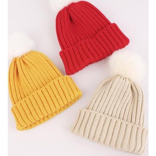 Autumn Winter Baby Hat Beanie Soft Warm Pompom Baby Girl Boy Hat Cap Knitted Kids Hat Bonnet Infant Toddler Children Cap