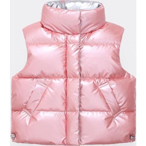 3-9 Years Autumn Winter Children Waistcoats Warm Cotton Down Lining Fashion Boys Vest Coats Kids Clothes Girls Outerwear