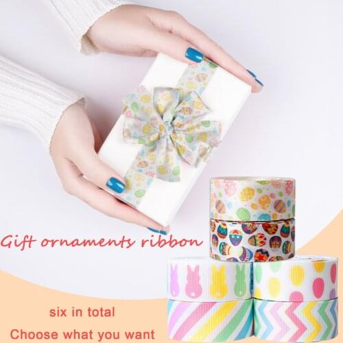 Easter Soft texture Ribbon Printing Custom Butterfly Bunny Design Easter packaging Decorative ribbon Width:2.2cm