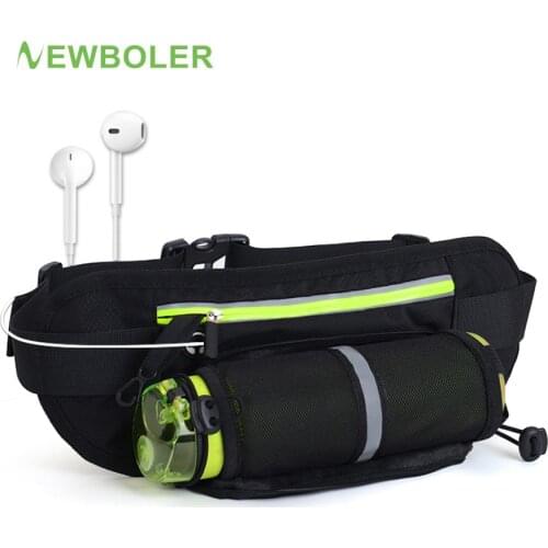 NEWBOLER Running Waist Belt Bag Marathon With Water Bottle For 4.8-6.6 inch Phone Sports Trail Running Bag Men Women Fanny Pack