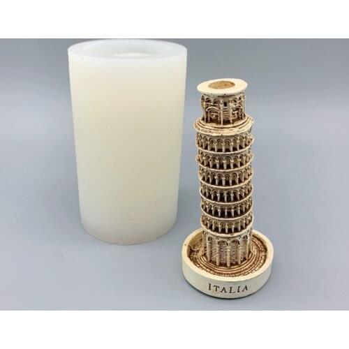 R58E Pisa Tower Epoxy Resin Mold DIY Aromatherapy Ornaments Decoration Silicone Mould