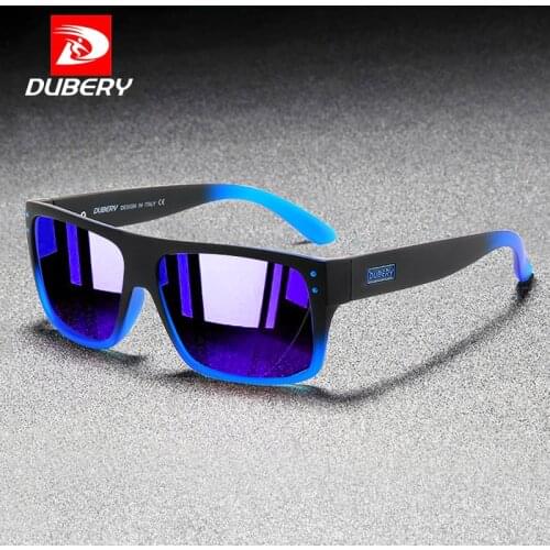 DUBERY Square Polarized Sunglasses For Men Women Sports Fishing Driving Sun Glasses Fashion Green Mirror Male Shades UV400