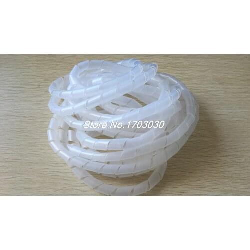 14mm x 4.5M Spiral Wrap Wrapping Band Wire Cable Zip Organizer White