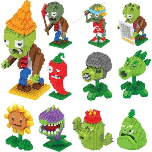 Plants vs Zombies Figures Building Blocks Action Figures LegoED Role Play Battles Learning Toys For Children Collection Toys
