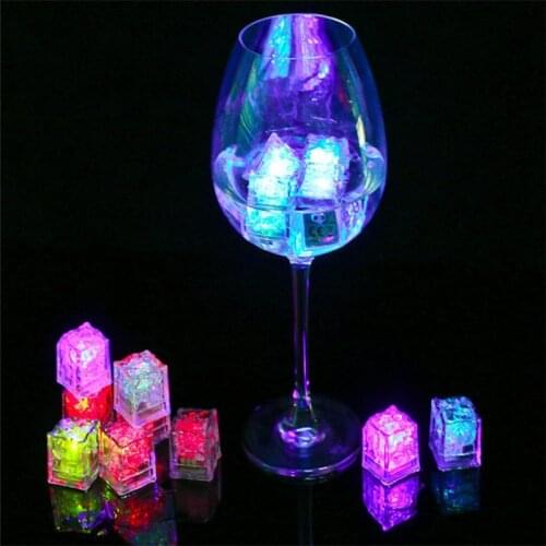 Luminous Ice Cube Colorful Sensor Night Light LED Flashing Liquid Induction Bright Festival Decoration