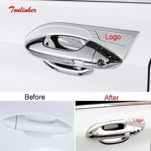 Tonlinker Exterior Door Handle/Bowl Cover Sticker for GEELY SX11 Coolray 2018-20 Car Styling 4/8 PCS ABS Chrome Cover Stickers