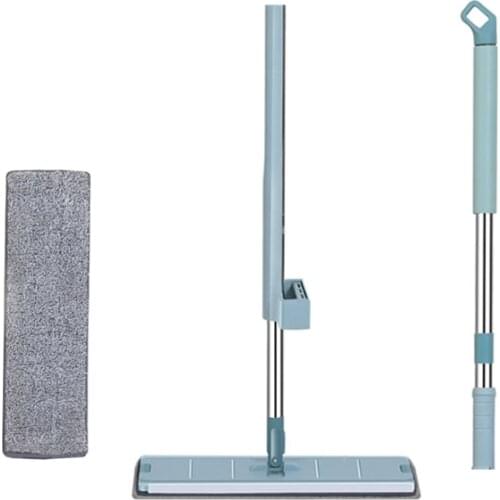 Creative Hand Free Self Wringing Dry Wet Mop Floor Cleaner with Microfiber Pad 360 Degree Swivel Dust Cloth for Hardwood