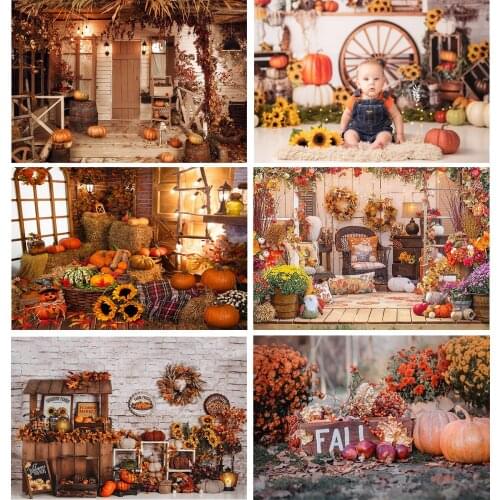 Pumpkin Farm Photography Backdrop Kids Birthday Autumn Decor Adult Party Banner Prop Child Baby Photostudio Halloween Background