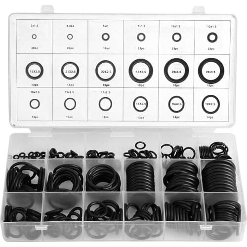 279PCS O-Ring Rubber Gasket Seal Classification Black O-Ring Seal Set Nitrile Gasket Car Gasket With Box 18 Sizes