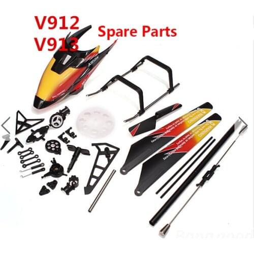 WLtoys Helicopter V912 V913 Spare Parts Main Blade Langing Gear Head Cover Balance Bar Tail Blade Main Gear Tail Pipe Etc