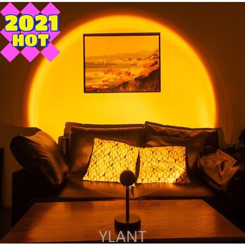 Ylant Sunset Projector Night Light Live Broadcast Background Galaxy Projector Atmosphere Rainbow Lamp Decoration For Bedroom