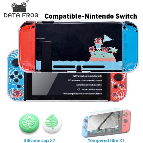 DATA FROG Protective Case For Nintendo Switch Shell Animals Crossing Transparent Hard Cover For Nintendo Switch Accessories