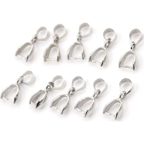 10pcs/Lot Pendant Clip Clasp Pinch Bail Pendant Connectors Bail Beads Jewelry Findings DIY Jewelry Accessories