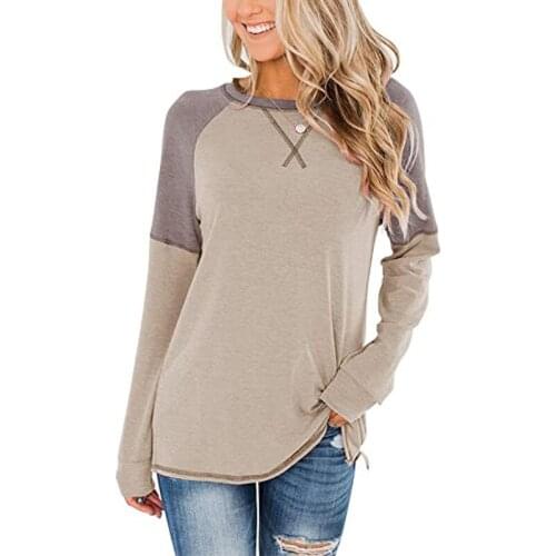 T Shirt Women 2021 New Arrival Summer Style Women Long Sleeve Splicing Round Collar Leisure T-shirt Tshirt Dropshipping LCY2025