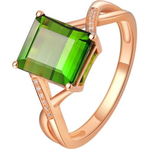 Classic Rings for Women 925 Silver Jewelry with Created Emerald Zircon Gemstones Rose Gold Color Finger Ring Wedding Party Gifts