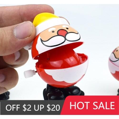1Pcs Cartoon Plastic Colourful Hat Ellipse Santa Bouncing Wind Up Toys Mini Fashion Children Entertainment Toys Christmas Gifts