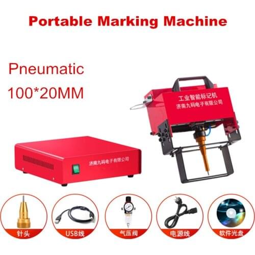 100*20mm Portable Hand-held Electric Pneumatic Marking Machine for Nameplate Cylinder Number Frame Number Plotter