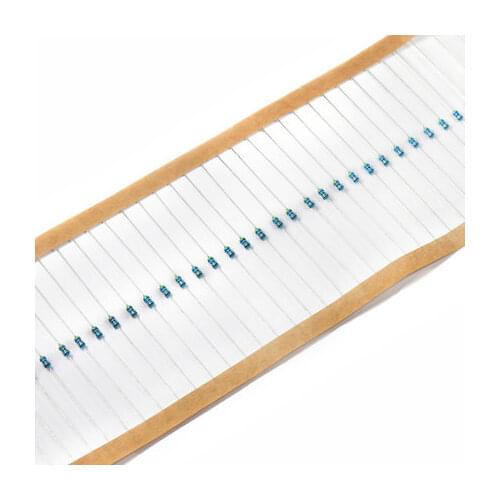 100pcs 1/4W Metal film resistor 1R ~ 1M 100R 220R 330R 1K 1.5K 2.2K 3.3K 4.7K 10K 22K 47K 100K 100 220 330 1K5 2K2 3K3 4K7 ohm