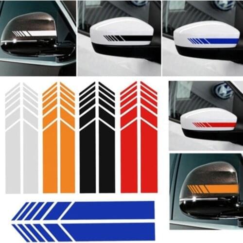 2pcs Rear View Mirror Stickers Car Styling PET Car Sticker Rearview Mirror Side Decal Stripe Car Accessries