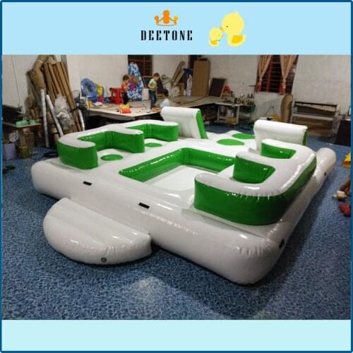 2019 popular design inflatable water floating island/inflatable water floating bar/inflatable sofa