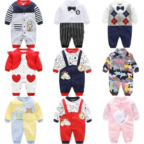 2021 Infant Spring New Boy Rompers Newborn Autumn Cartoon Girl Long Sleeve Jumpsuit 0-24 Months Cute Girl Climbing Clothes