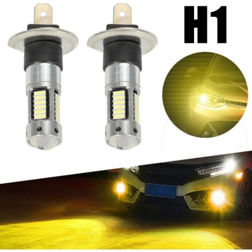 2x H1 LED 3000k Yellow High Power 50W Fog Light Bulb Driving Lamp Bright Amber H1 LED Fog Light Bulbs Kit