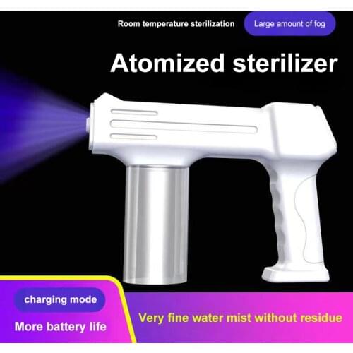 300ML Wireless Nano Atomization Fogger Machine Blue Light Nanos Steam Electric Spray Guns Battery Disinfection Gun Touch Screen