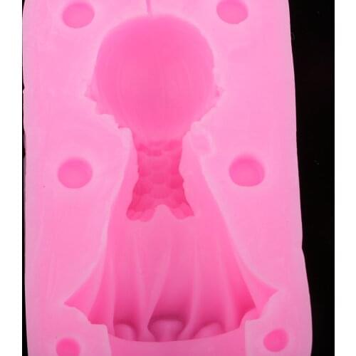 3D Angel Girl Candle Making Moulds Soap Molds Silicone Chocolate Cake Bread Mold Jelly Fondant Candy Baking Mould