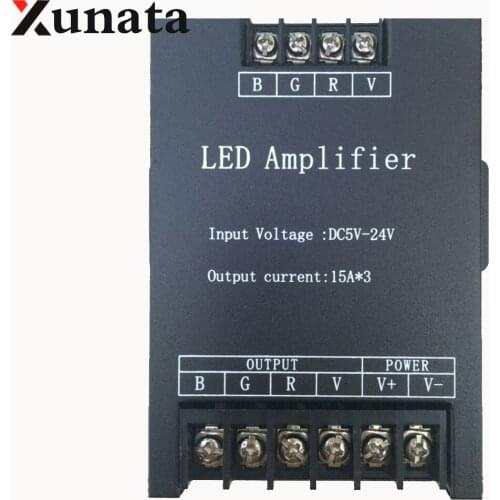 5V/12V/24V 45A Led RGB Amplifier Controller Signal Repeater 15A x 3CH Newest